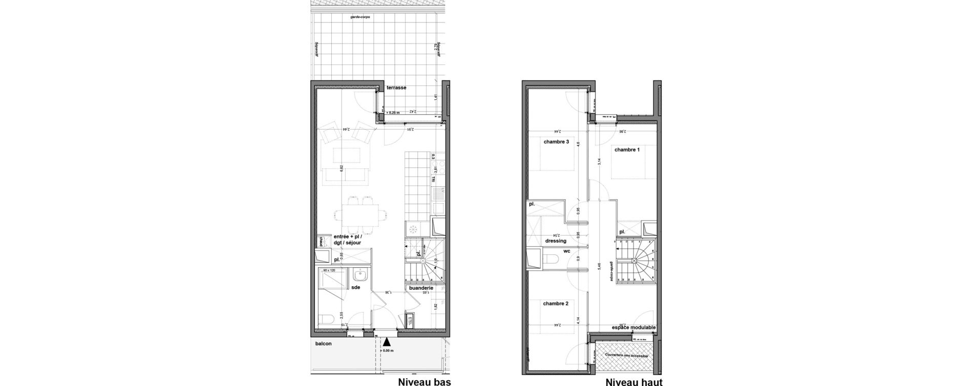 Duplex T4 de 92,73 m2 &agrave; M&eacute;rignac M&eacute;rignac soleil