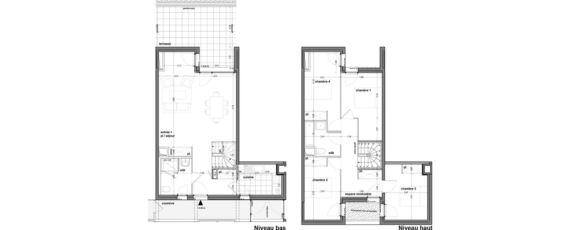 Duplex T5 de 109,60 m2 &agrave; M&eacute;rignac M&eacute;rignac soleil