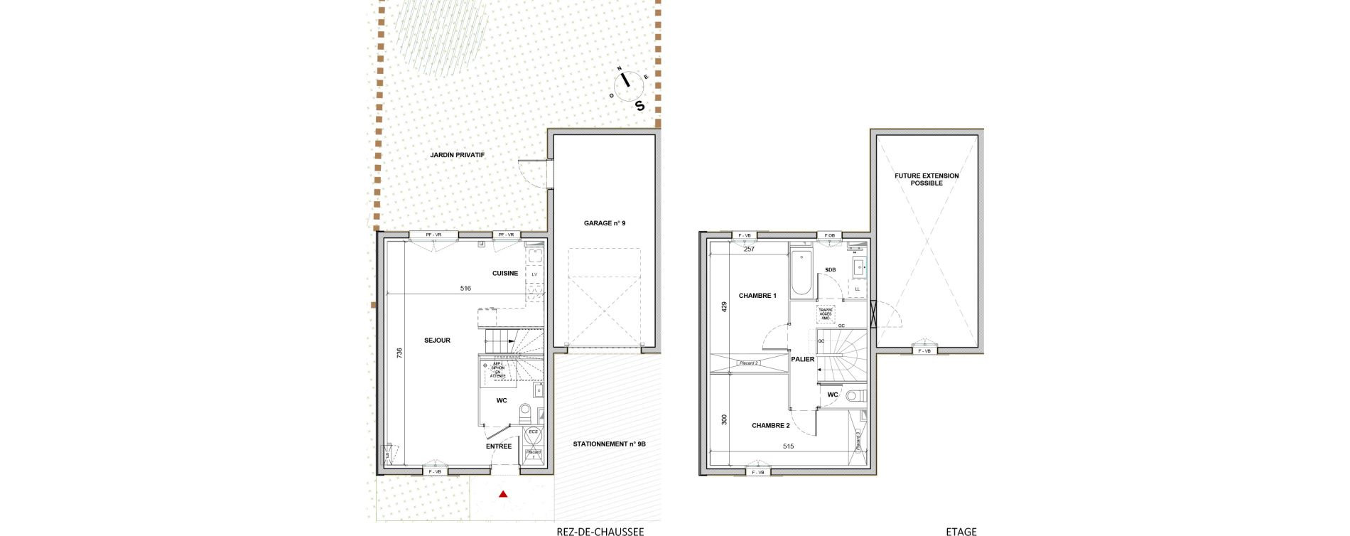 Maison T3 de 68,50 m2 &agrave; N&eacute;rigean Centre