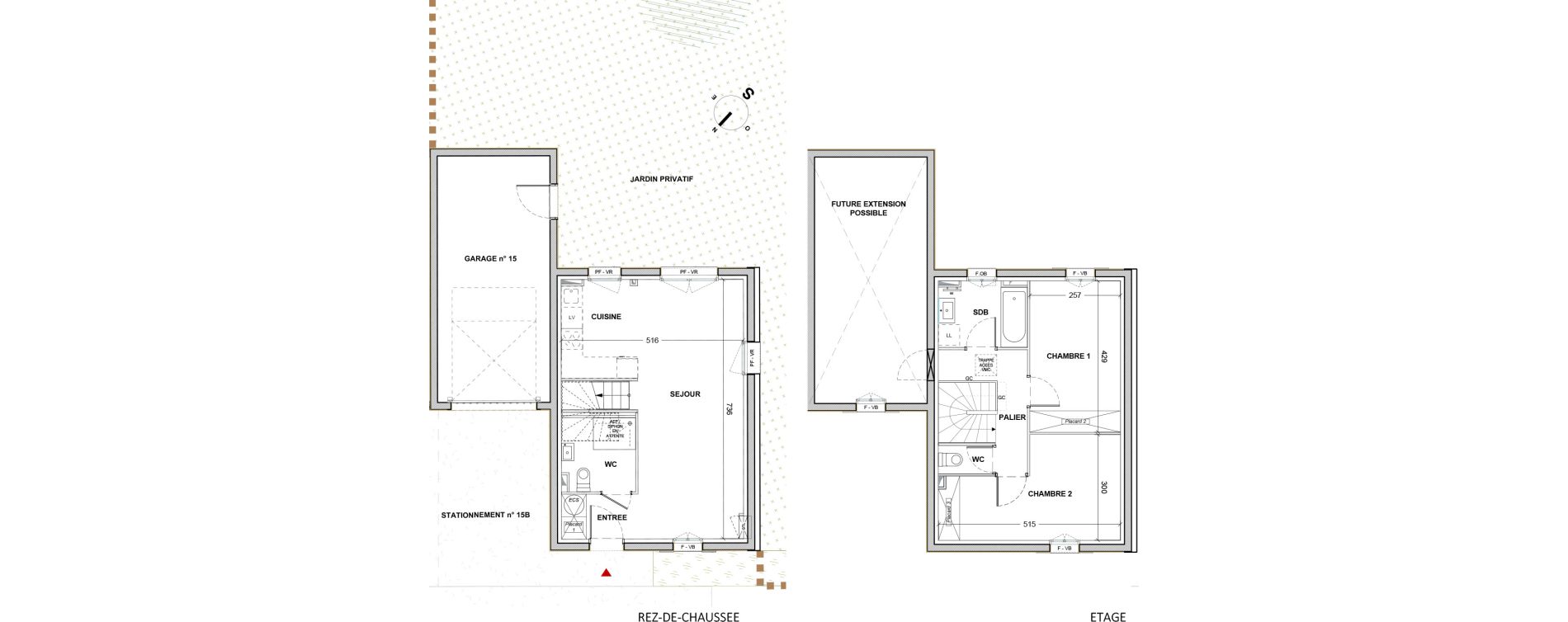 Maison T3 de 68,50 m2 &agrave; N&eacute;rigean Centre