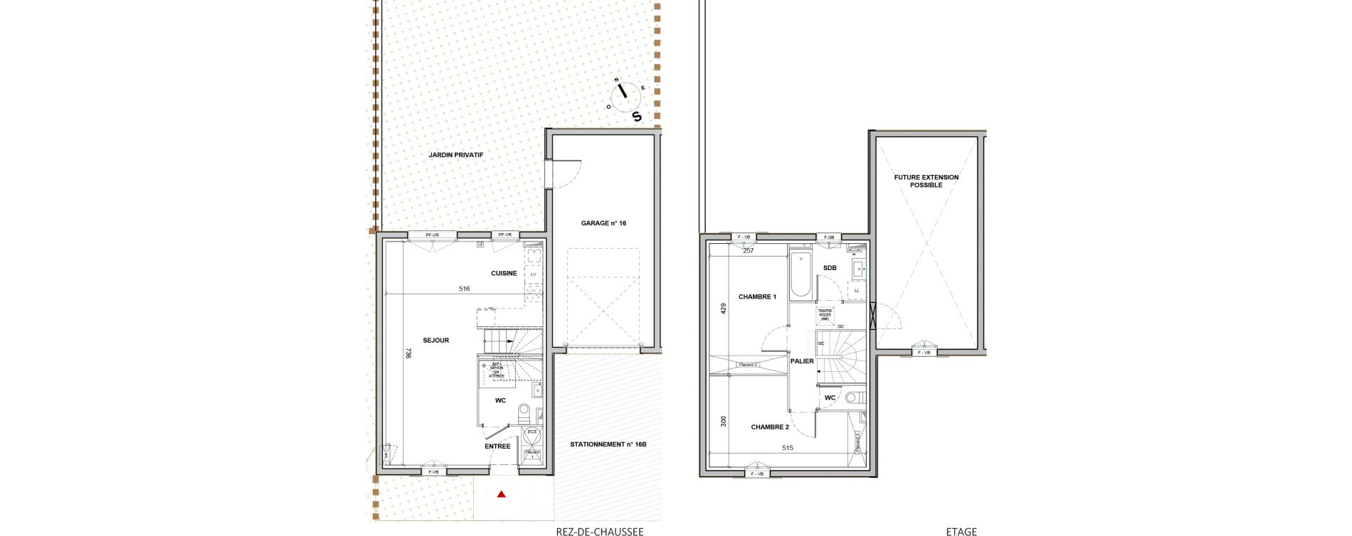 Maison T3 de 68,50 m2 &agrave; N&eacute;rigean Centre