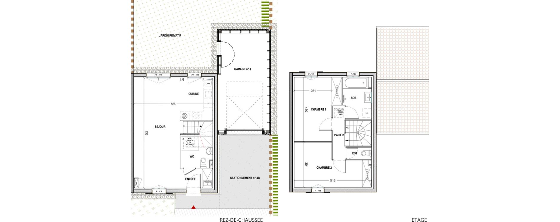 Maison T3 de 70,20 m2 &agrave; N&eacute;rigean Centre