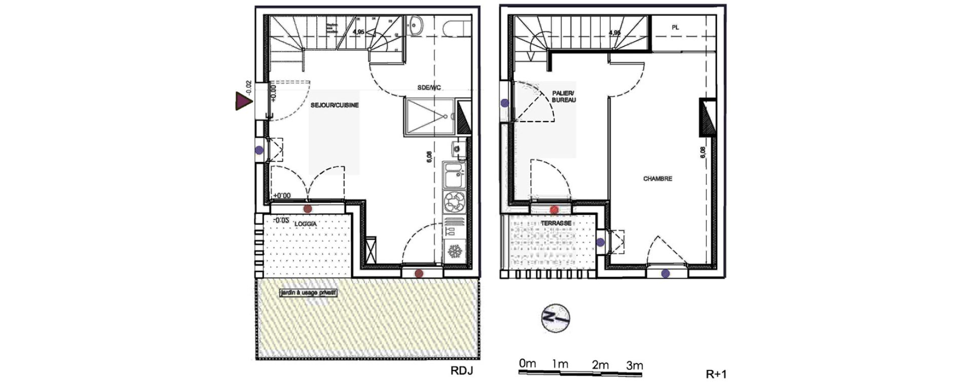 Maison T2 de 45,20 m2 &agrave; Parempuyre Centre