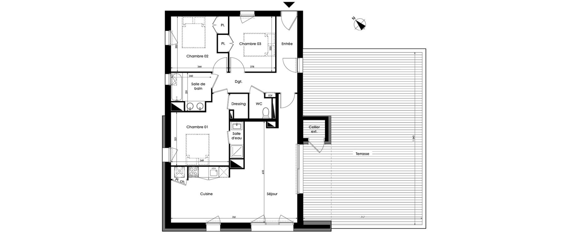 Appartement T4 de 89,01 m2 &agrave; Parempuyre Fontanieu