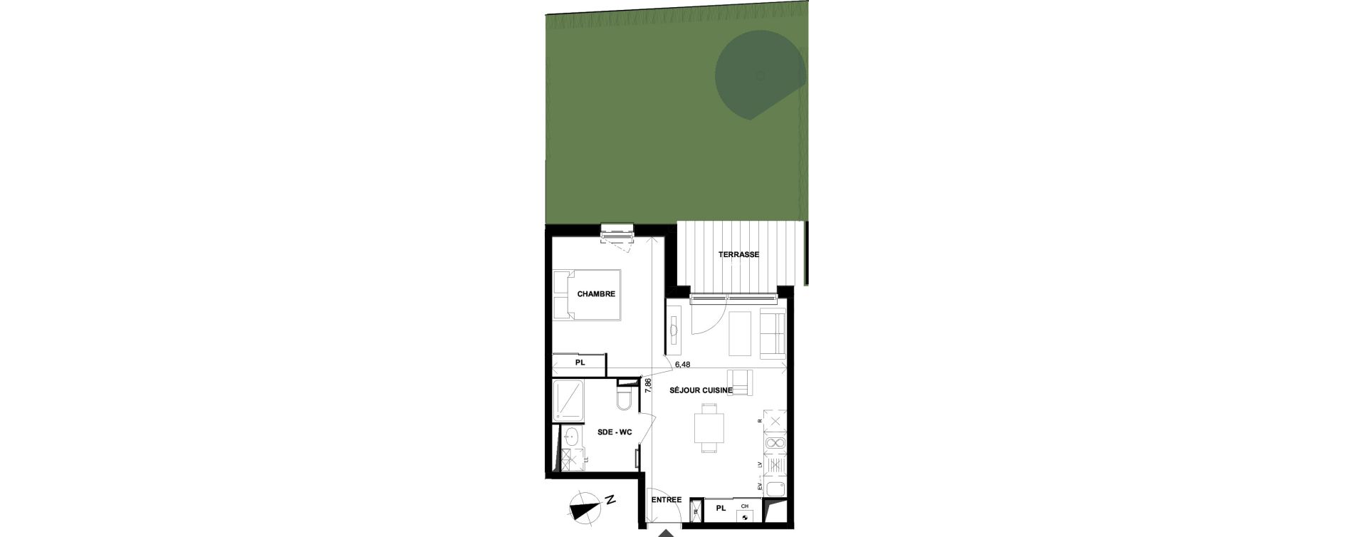 Appartement T2 de 40,02 m2 &agrave; Parempuyre Centre