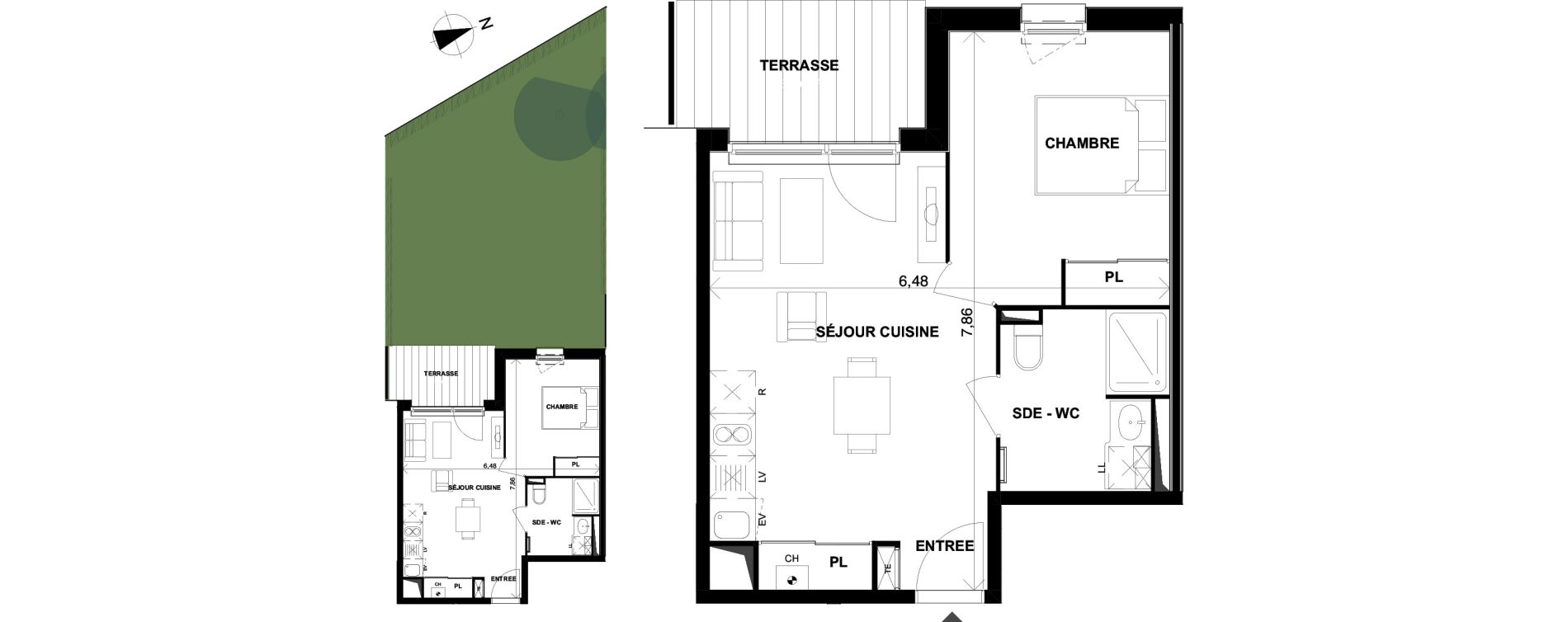 Appartement T2 de 40,02 m2 &agrave; Parempuyre Centre