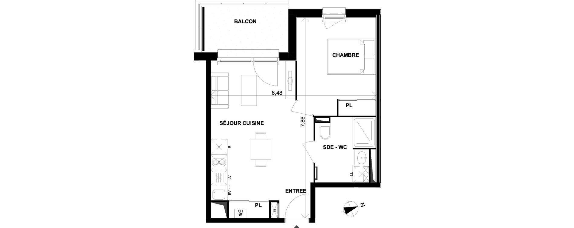 Appartement T2 de 40,01 m2 &agrave; Parempuyre Centre