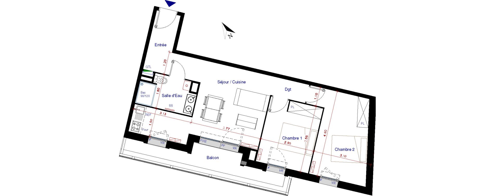 Appartement T3 de 57,00 m2 &agrave; Parempuyre Centre