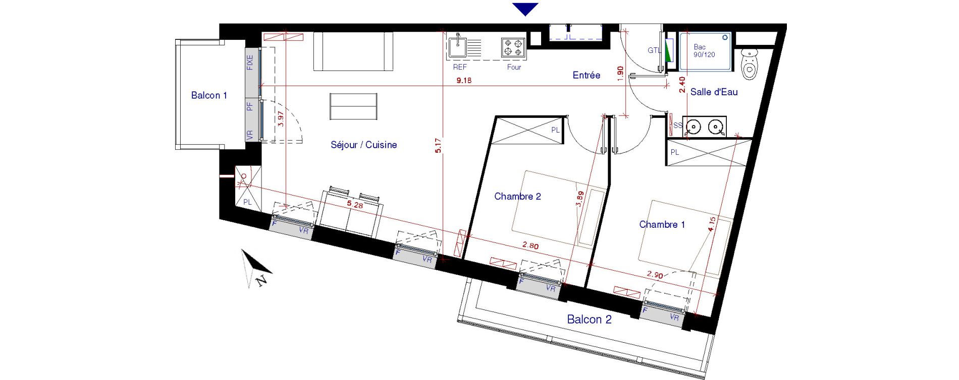 Appartement T3 de 58,20 m2 &agrave; Parempuyre Centre