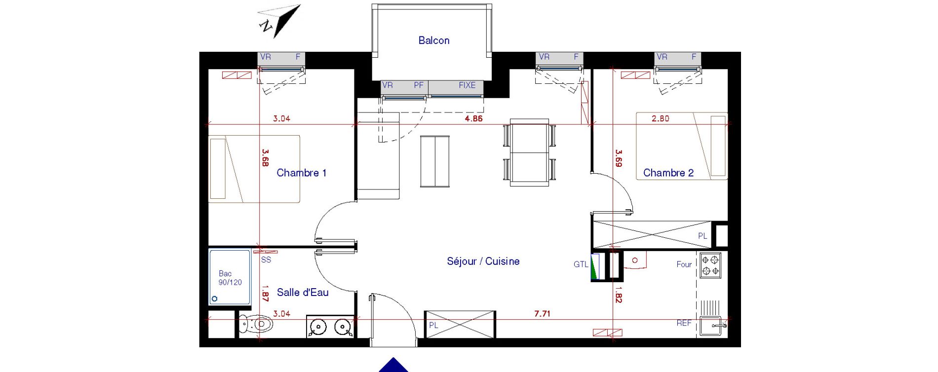 Appartement T3 de 56,80 m2 &agrave; Parempuyre Centre