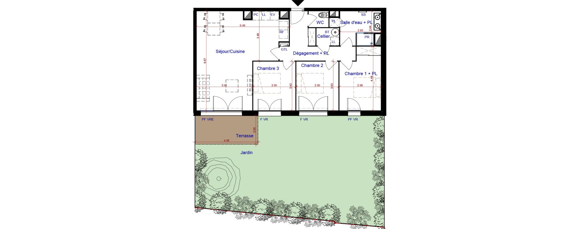 Appartement T4 de 85,87 m2 &agrave; Parempuyre Centre