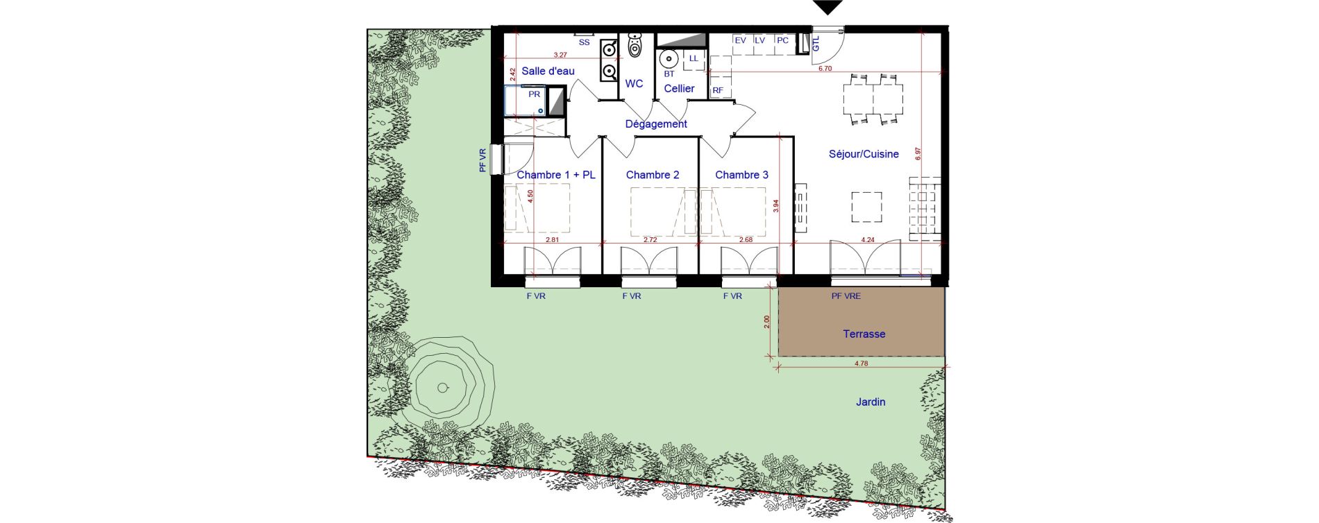 Appartement T4 de 84,62 m2 &agrave; Parempuyre Centre