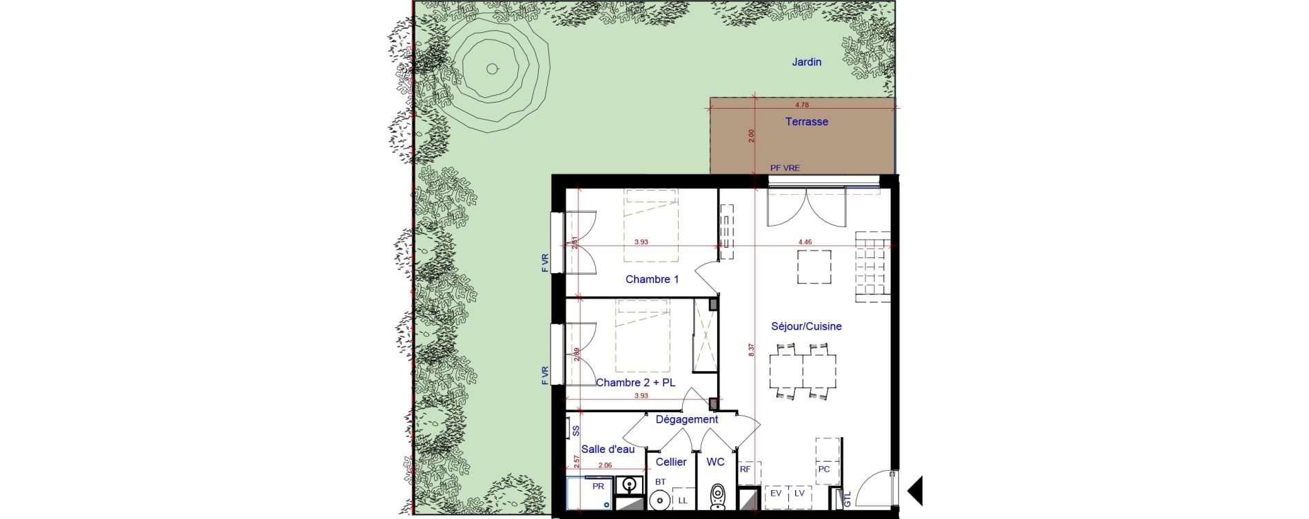 Appartement T3 de 68,17 m2 &agrave; Parempuyre Centre