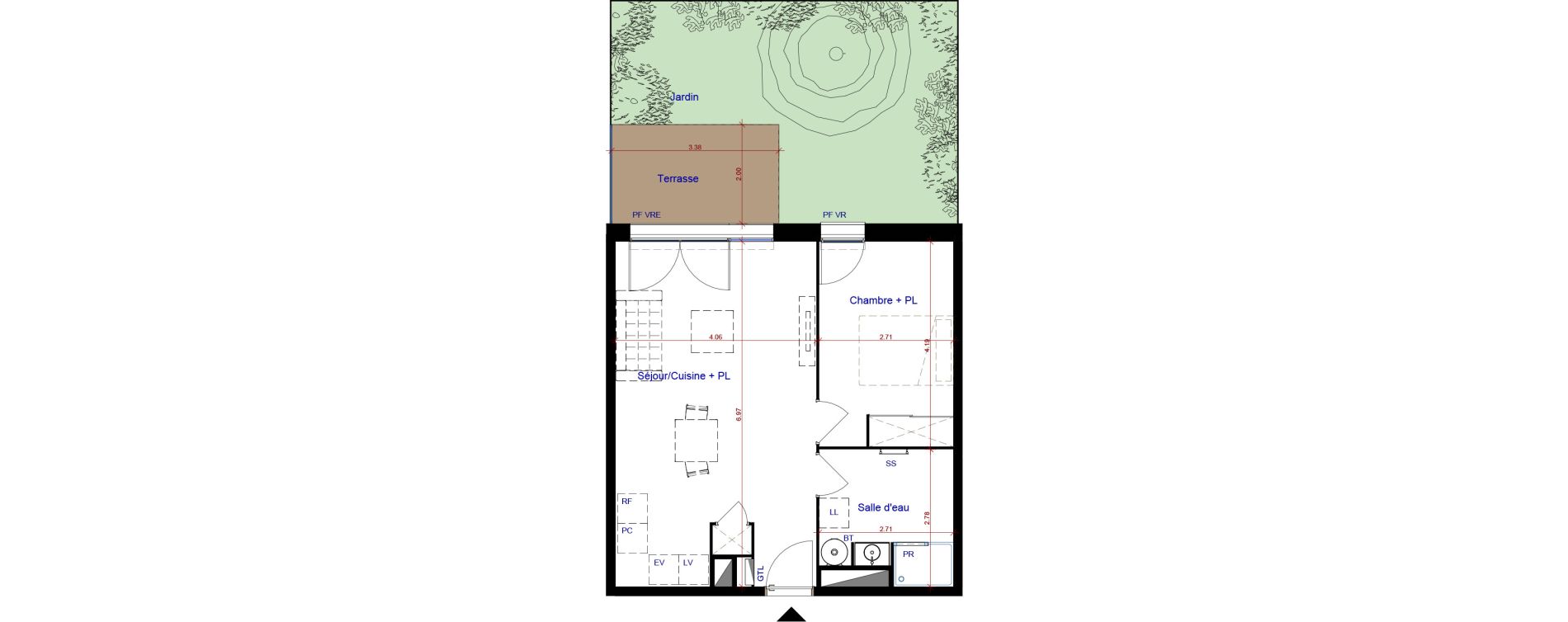 Appartement T2 de 45,61 m2 &agrave; Parempuyre Centre