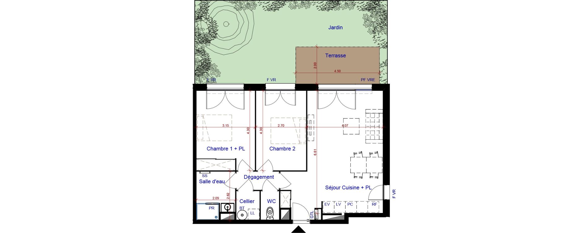 Appartement T3 de 66,21 m2 &agrave; Parempuyre Centre