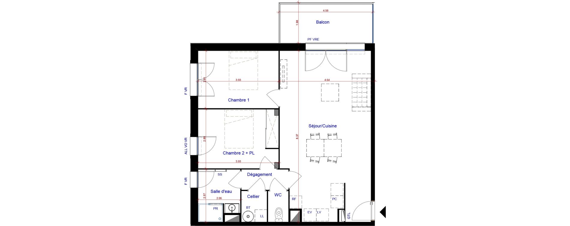 Appartement T3 de 68,17 m2 &agrave; Parempuyre Centre