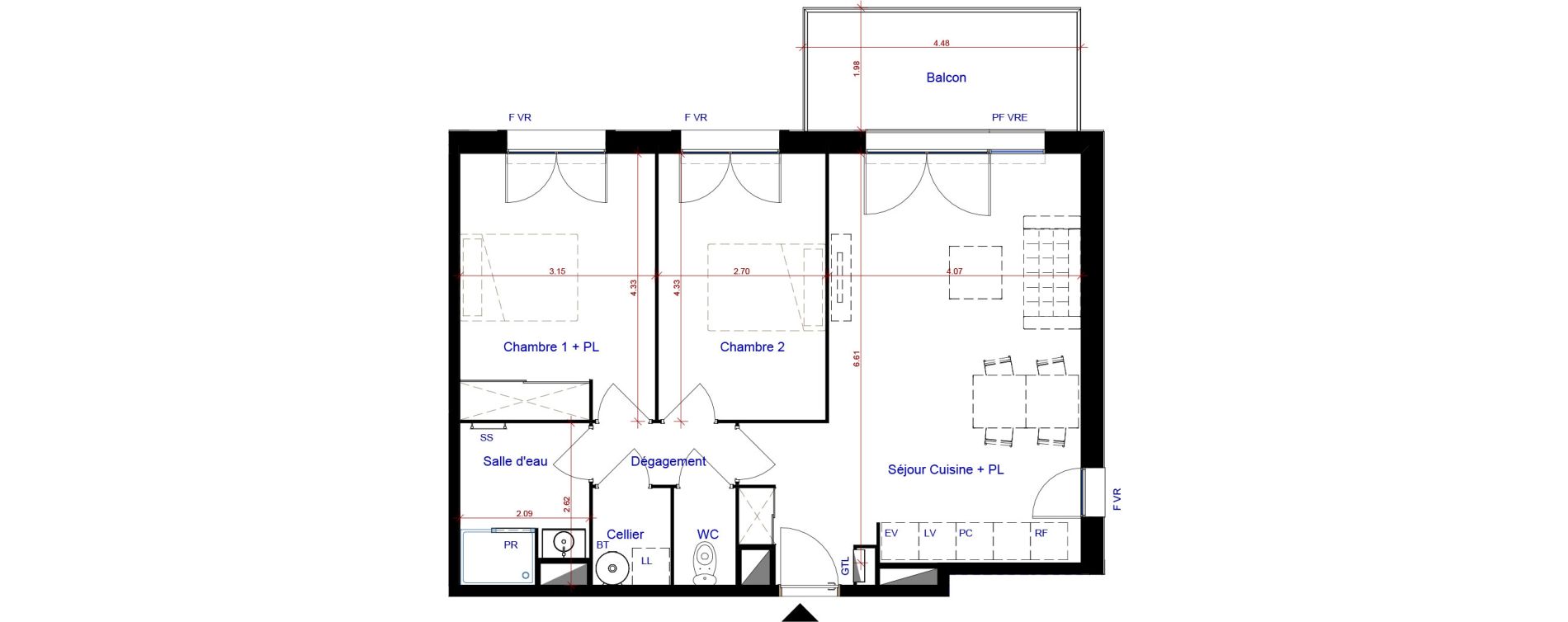 Appartement T3 de 66,22 m2 &agrave; Parempuyre Centre