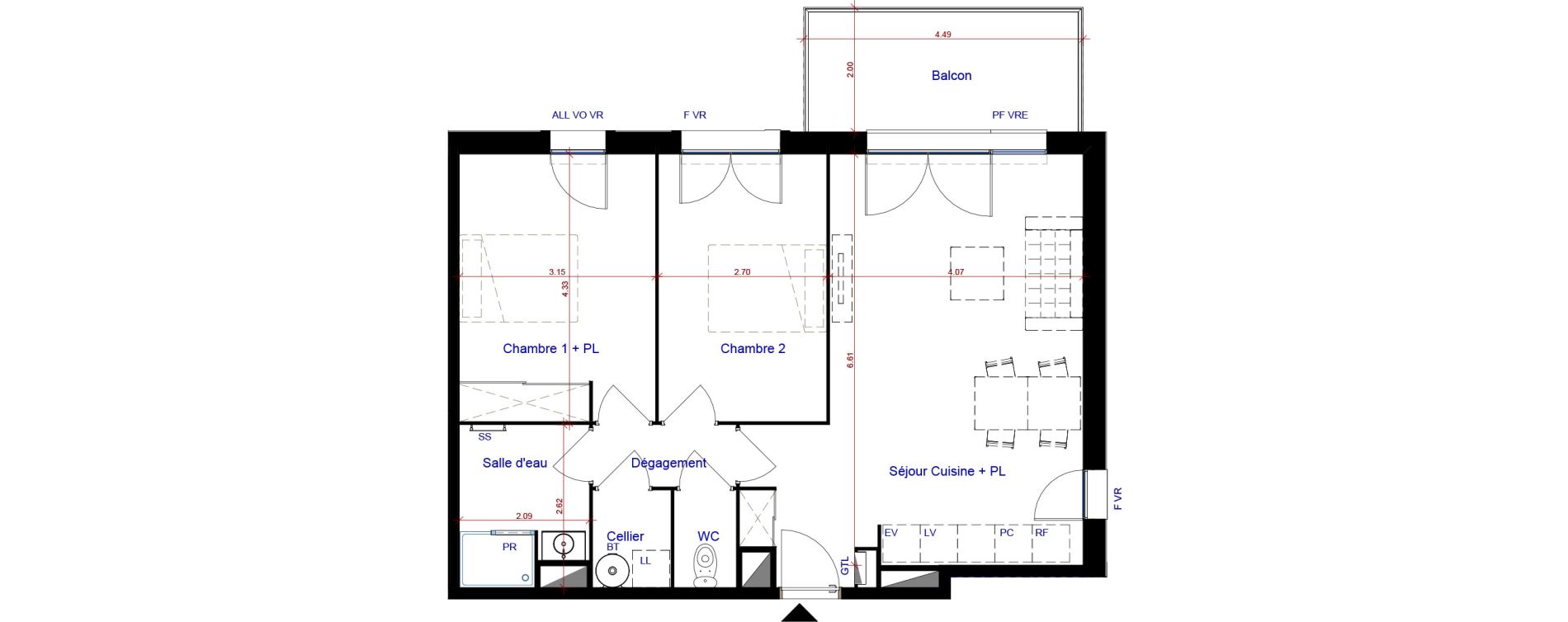 Appartement T3 de 66,23 m2 &agrave; Parempuyre Centre