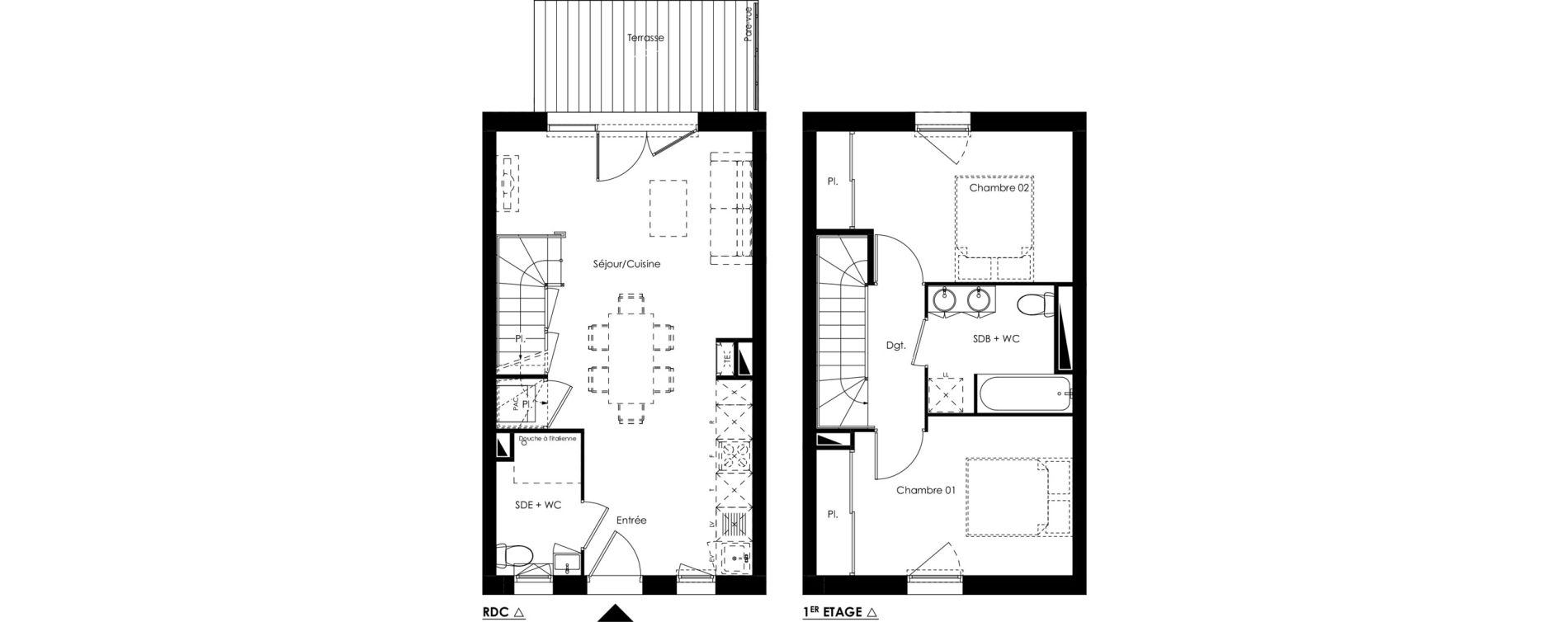 Villa T3 de 65,00 m2 &agrave; Parempuyre Centre