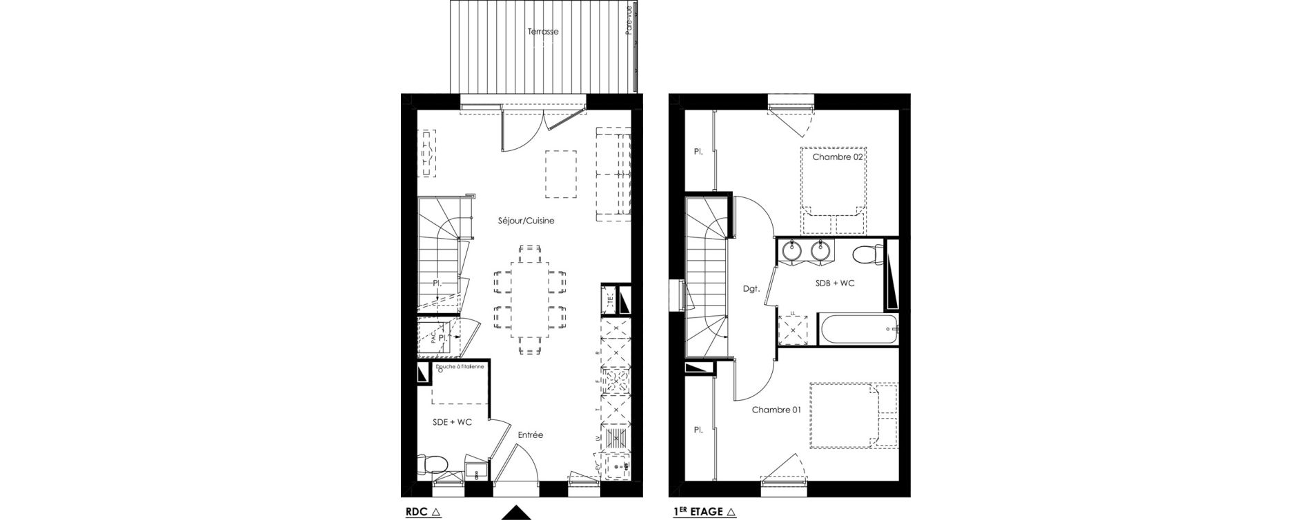 Villa T3 de 65,00 m2 &agrave; Parempuyre Centre