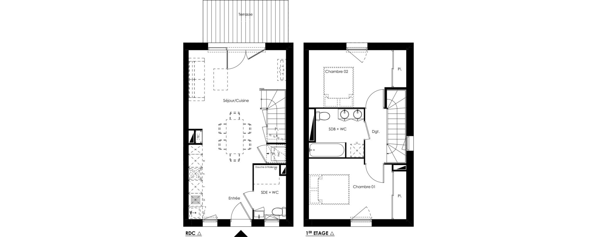 Villa T3 de 65,00 m2 &agrave; Parempuyre Centre