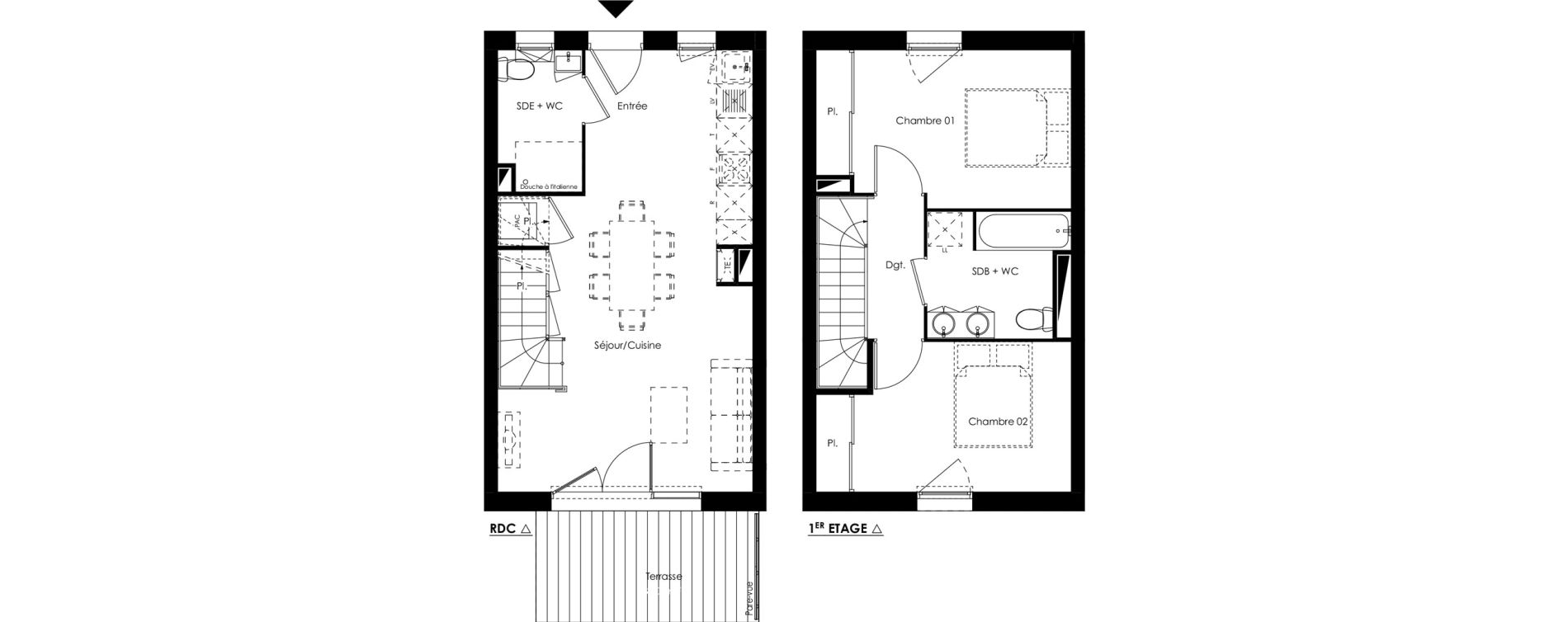 Villa T3 de 65,00 m2 &agrave; Parempuyre Centre