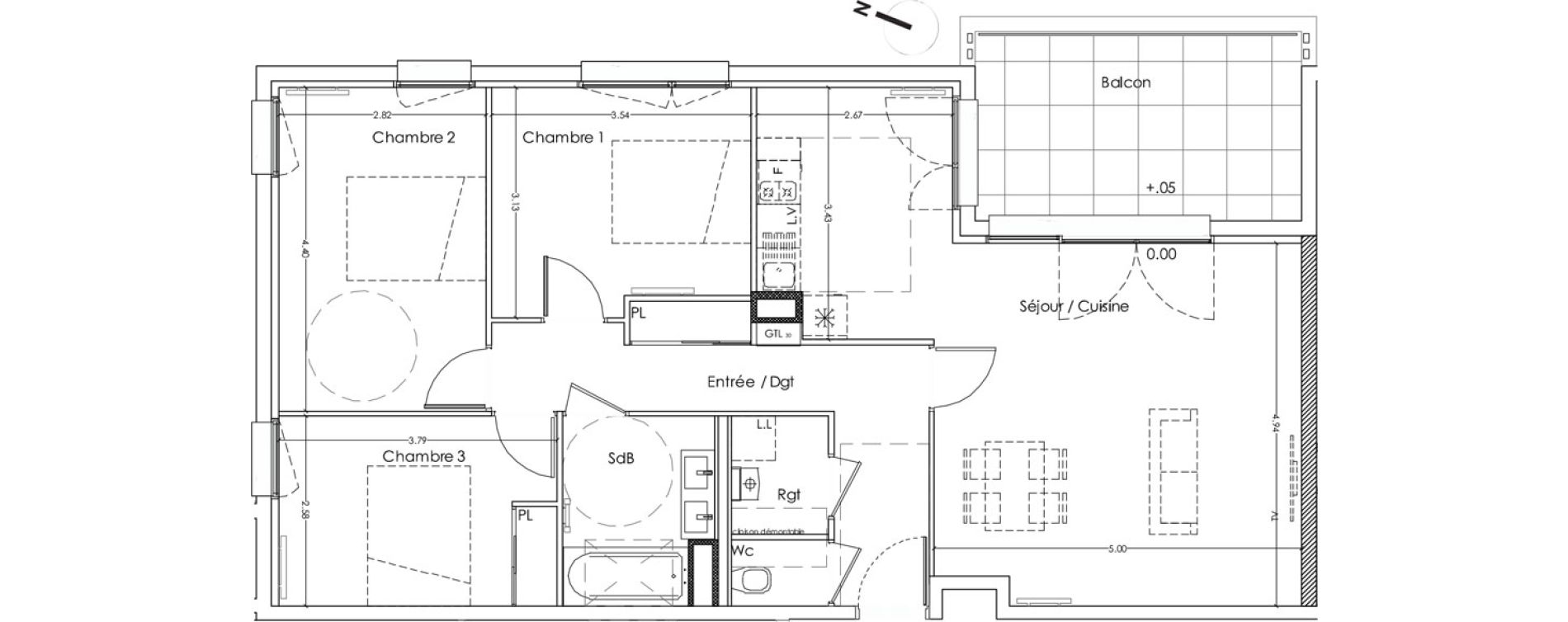 Appartement T4 de 84,20 m2 à Pessac Les echoppes – le vallon