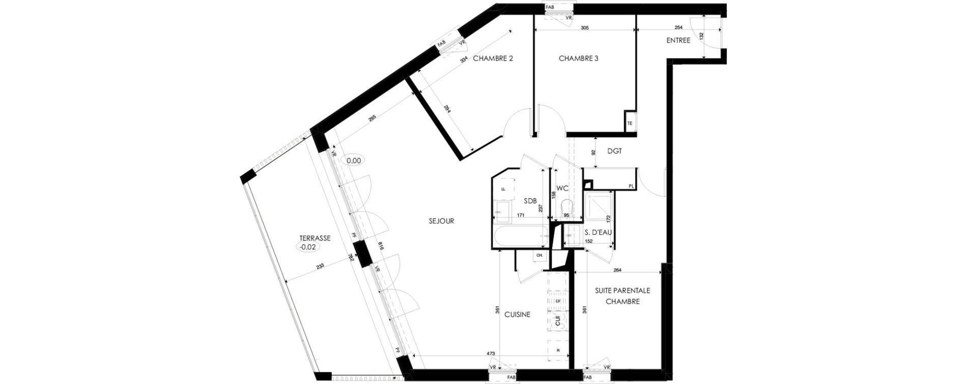 Appartement T4 de 89,84 m2 &agrave; Pessac Saige