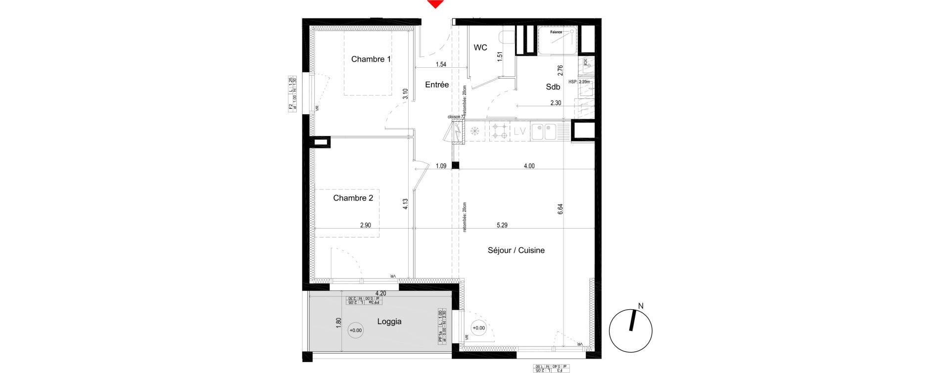 Appartement T3 de 65,20 m2 à Pessac L'alouette