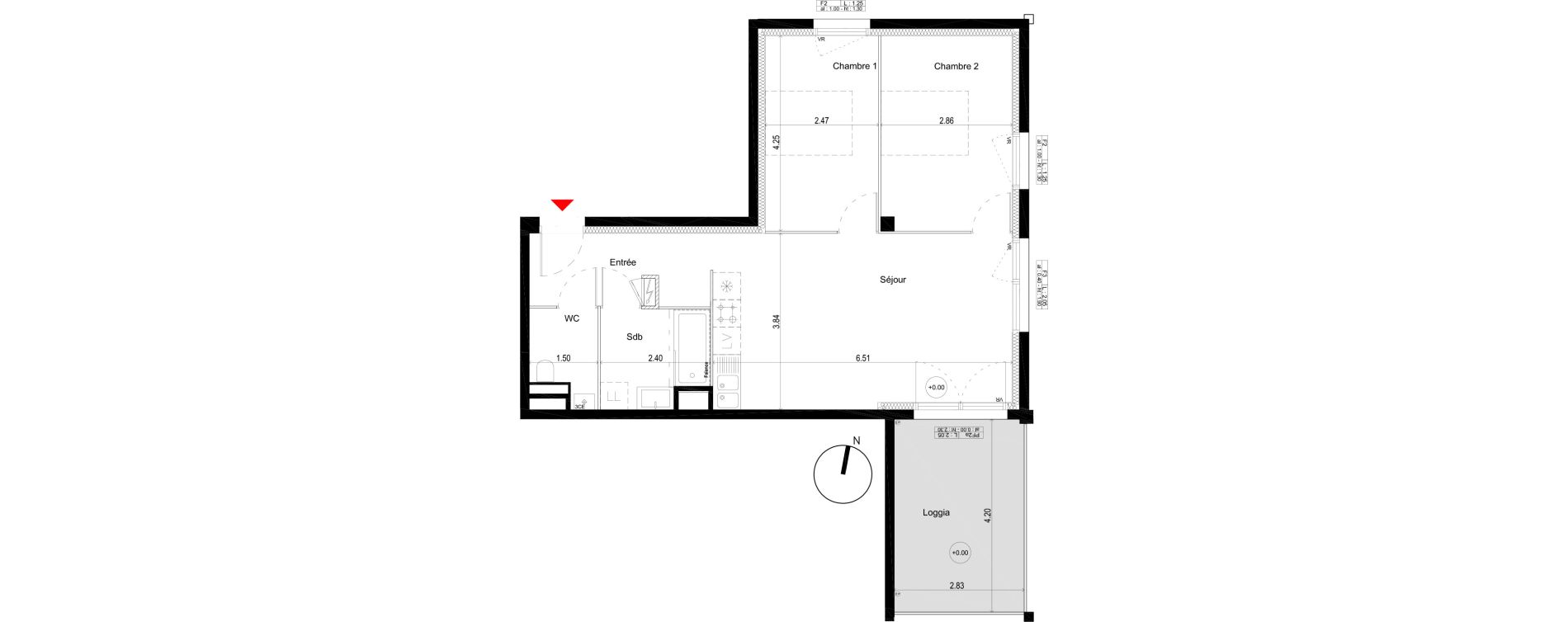 Appartement T3 de 60,90 m2 à Pessac L'alouette
