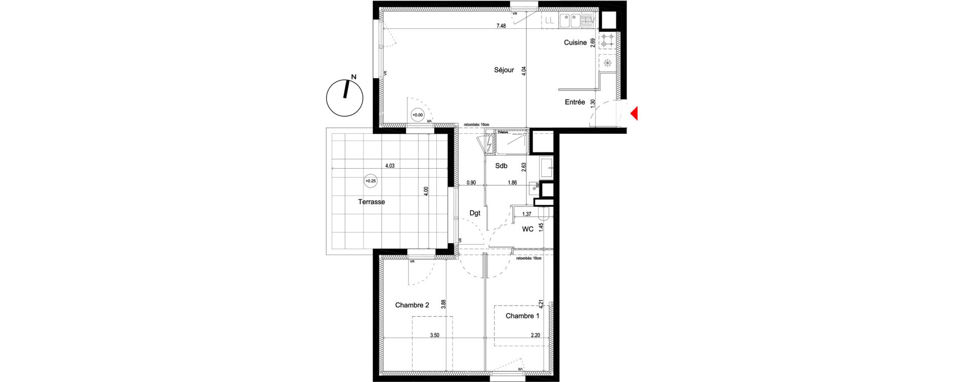 Appartement T3 de 66,90 m2 &agrave; Pessac L'alouette
