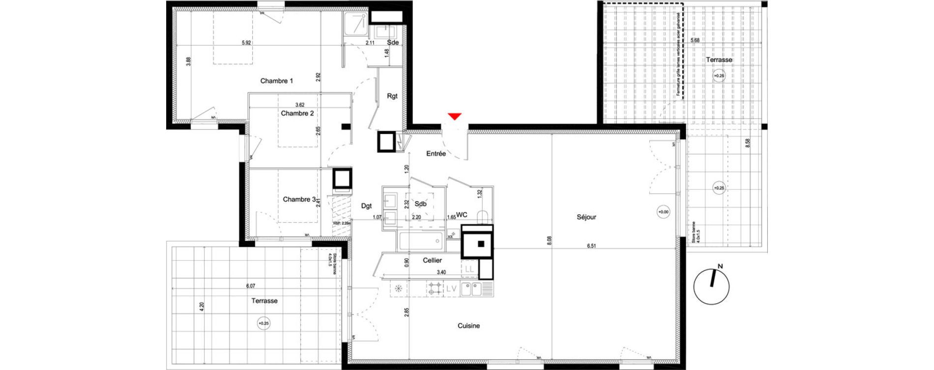 Appartement T4 de 135,00 m2 &agrave; Pessac L'alouette