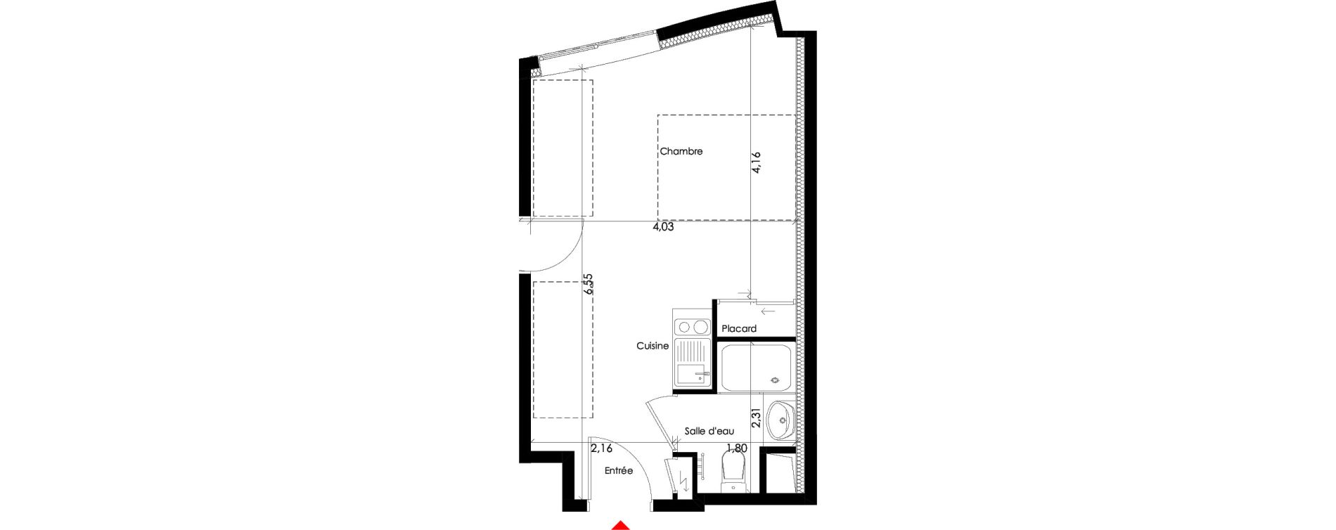 Studio meubl&eacute; de 26,00 m2 &agrave; Pessac L'alouette