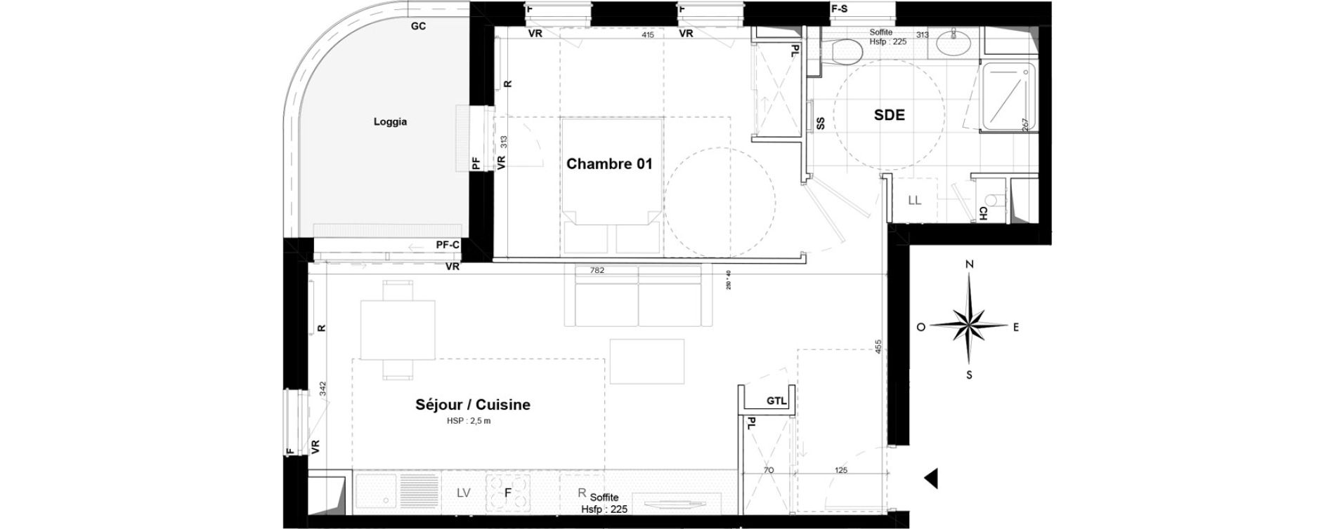 Appartement T2 de 46,70 m2 &agrave; Pessac Sardine