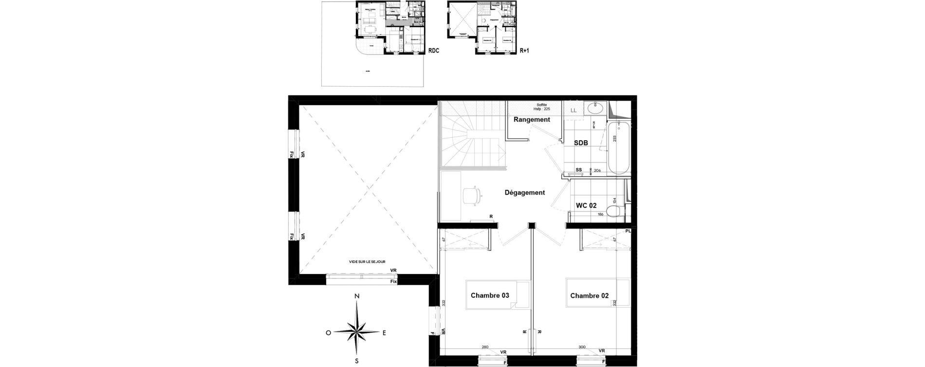 Duplex T4 de 101,10 m2 &agrave; Pessac Sardine
