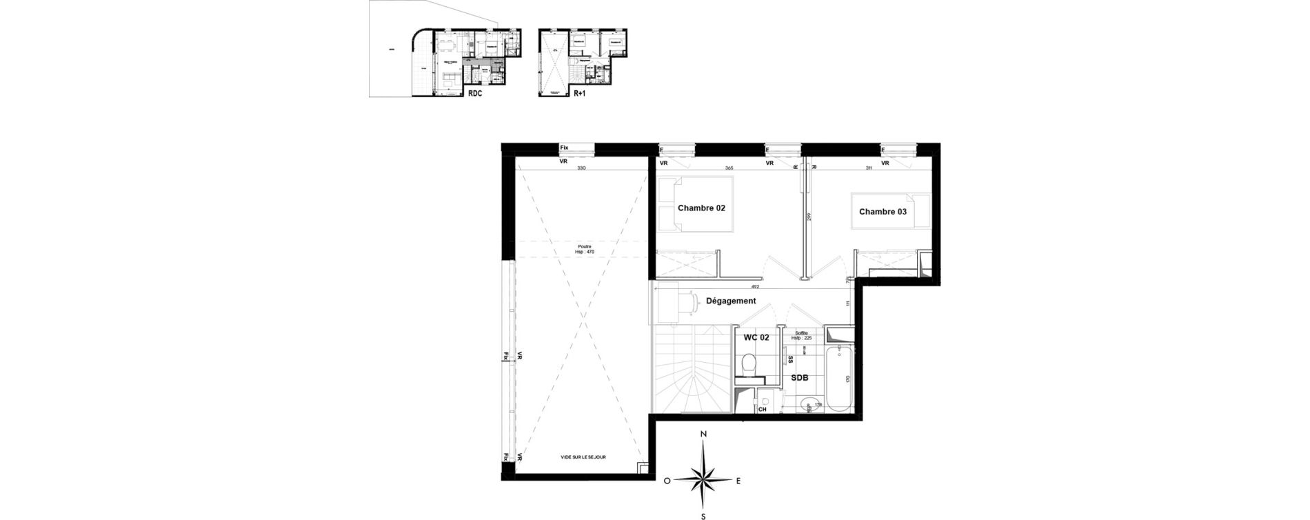 Duplex T4 de 88,70 m2 &agrave; Pessac Sardine