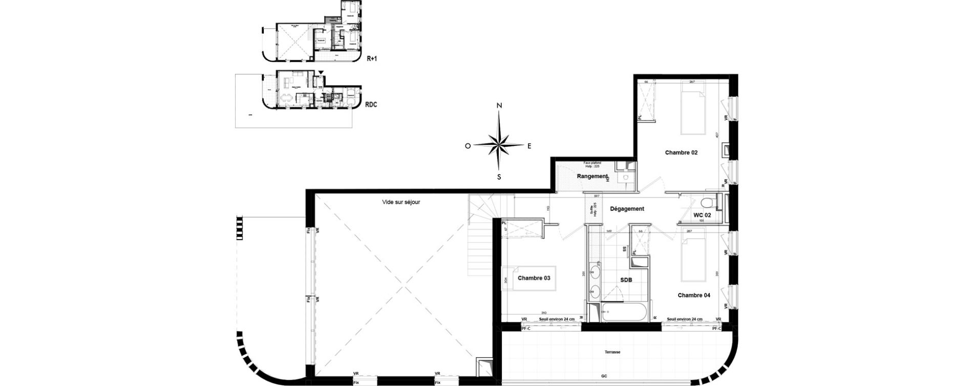 Duplex T5 de 123,60 m2 &agrave; Pessac Sardine