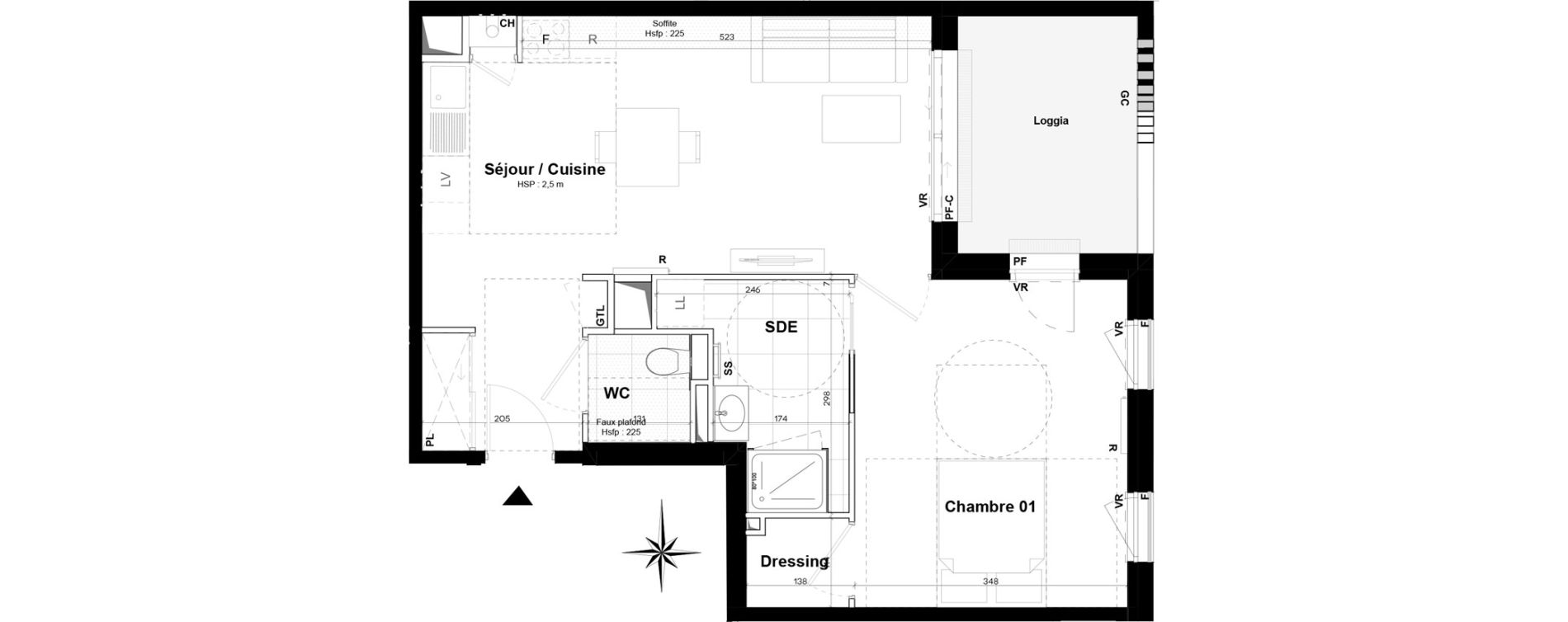 Appartement T2 de 48,70 m2 à Pessac Sardine