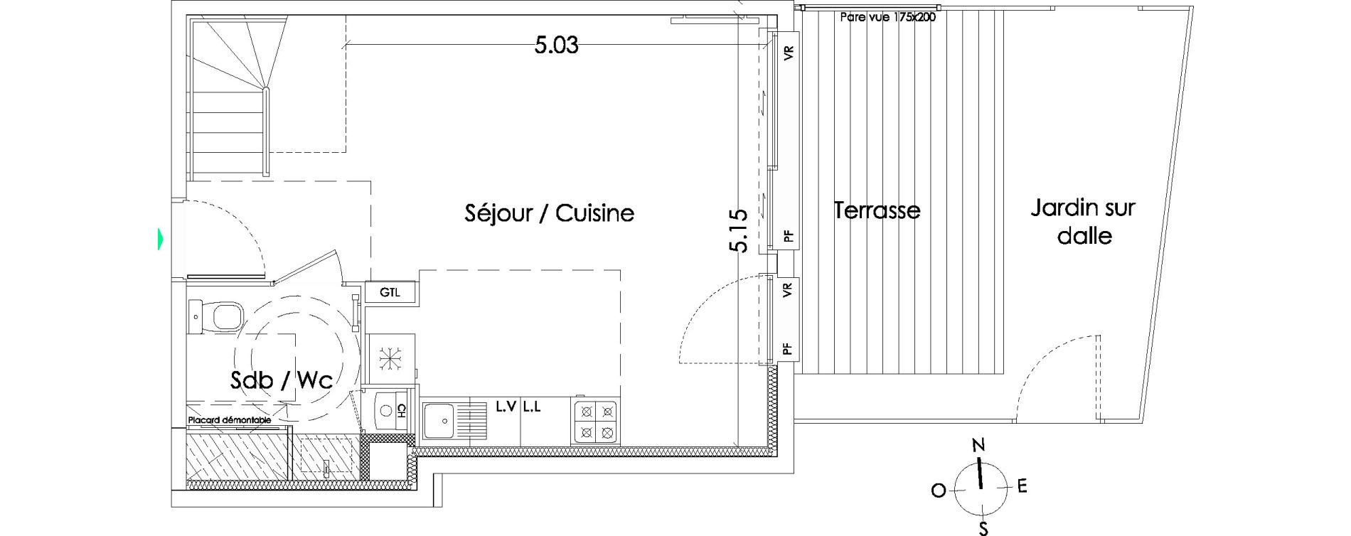 Duplex T3 de 67,00 m2 &agrave; Pessac No&egrave;s