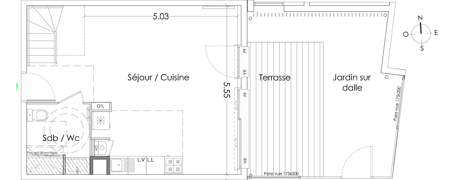 Duplex T3 de 68,70 m2 &agrave; Pessac No&egrave;s