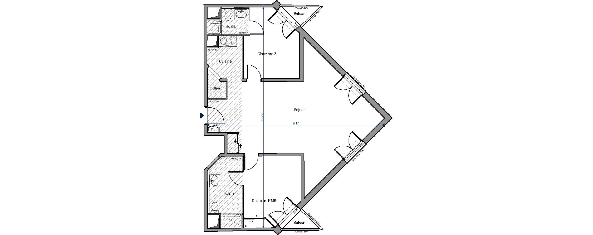 Appartement T3 de 76,35 m2 &agrave; Pessac No&egrave;s