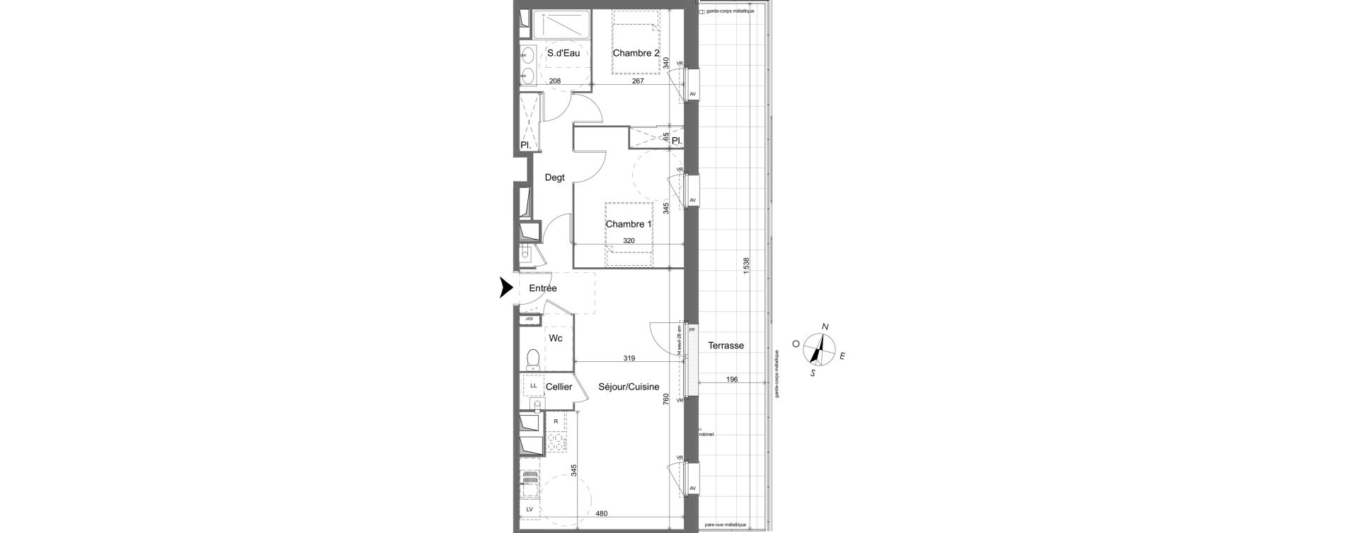 Appartement T3 de 68,84 m2 &agrave; Pessac Brivazac &ndash; candau