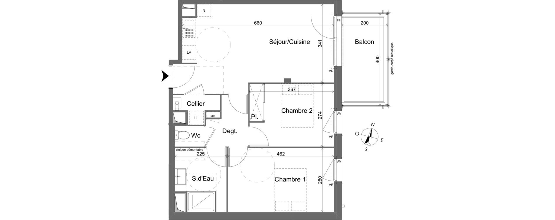 Appartement T3 de 59,15 m2 &agrave; Pessac Brivazac &ndash; candau