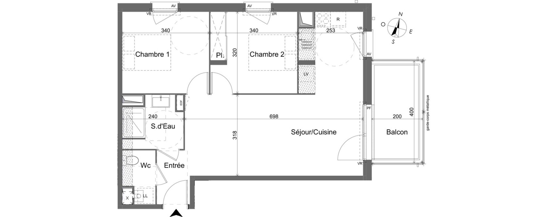 Appartement T3 de 60,88 m2 &agrave; Pessac Brivazac &ndash; candau