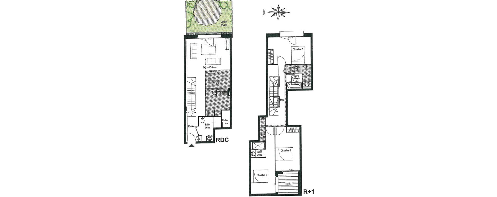 Duplex T4 de 104,23 m2 &agrave; Pessac No&egrave;s
