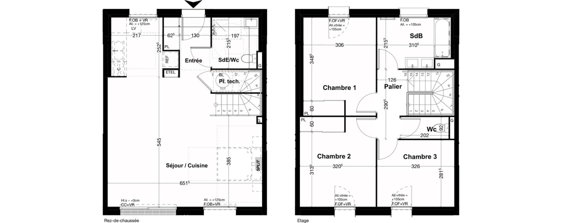 Duplex T4 de 93,16 m2 &agrave; Pessac No&egrave;s