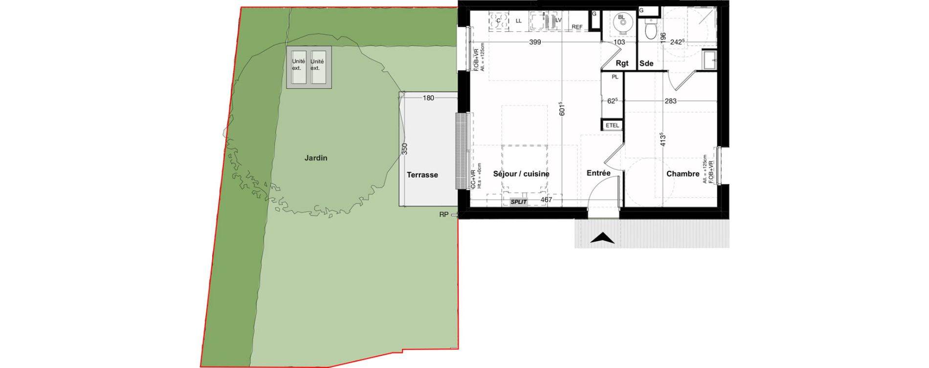 Appartement T2 de 44,37 m2 &agrave; Pessac No&egrave;s