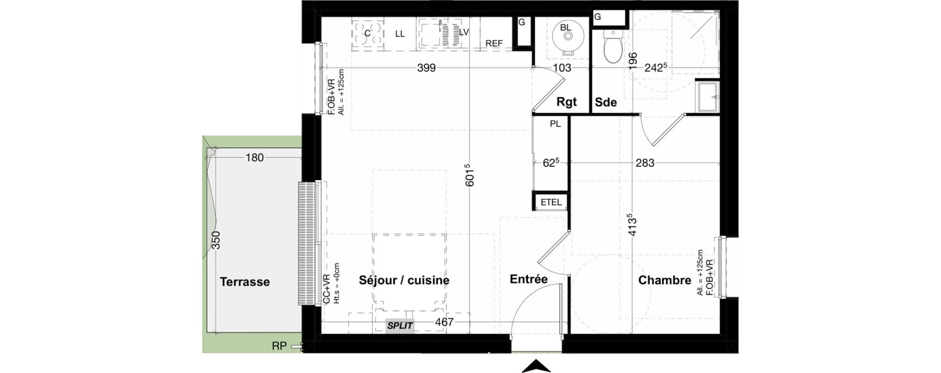 Appartement T2 de 44,37 m2 &agrave; Pessac No&egrave;s