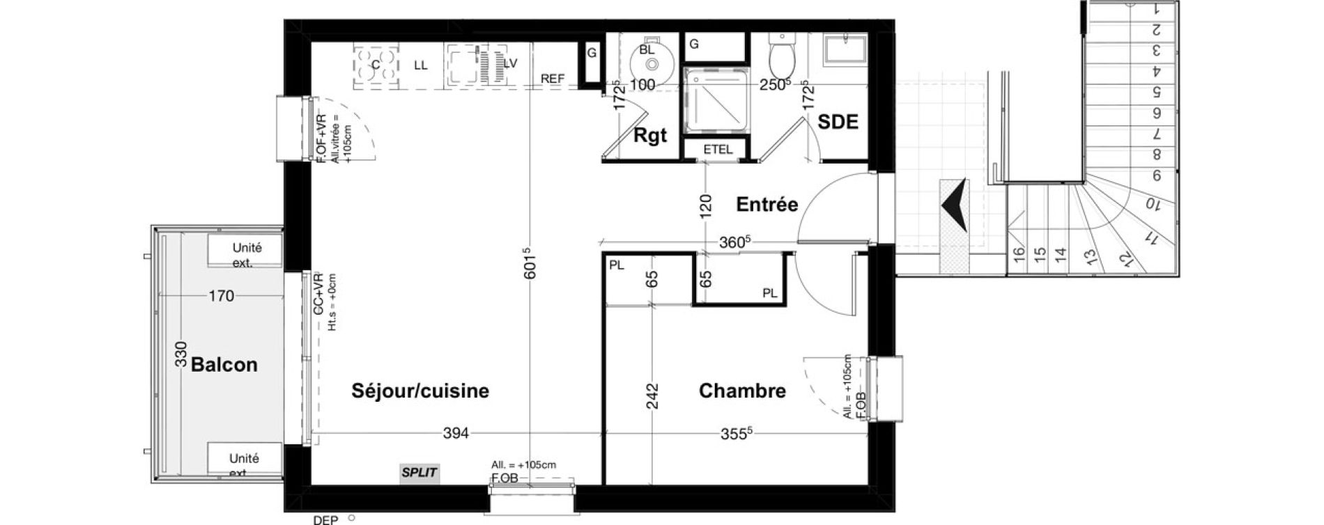 Appartement T2 de 44,15 m2 &agrave; Pessac No&egrave;s