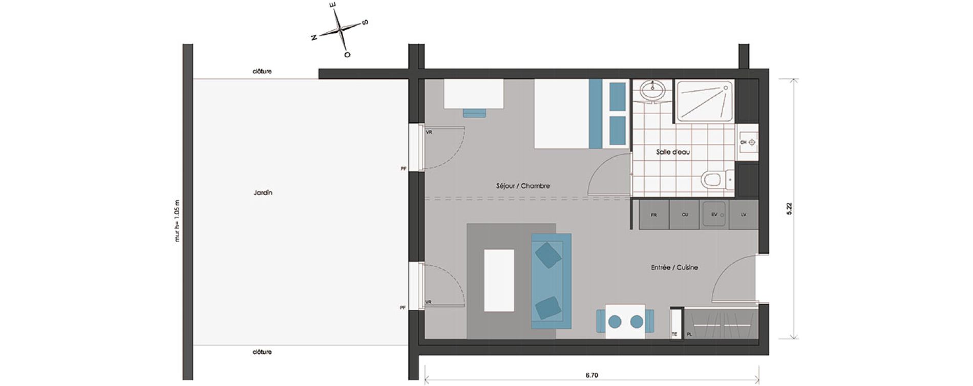 Appartement T1 de 33,80 m2 &agrave; Pessac France
